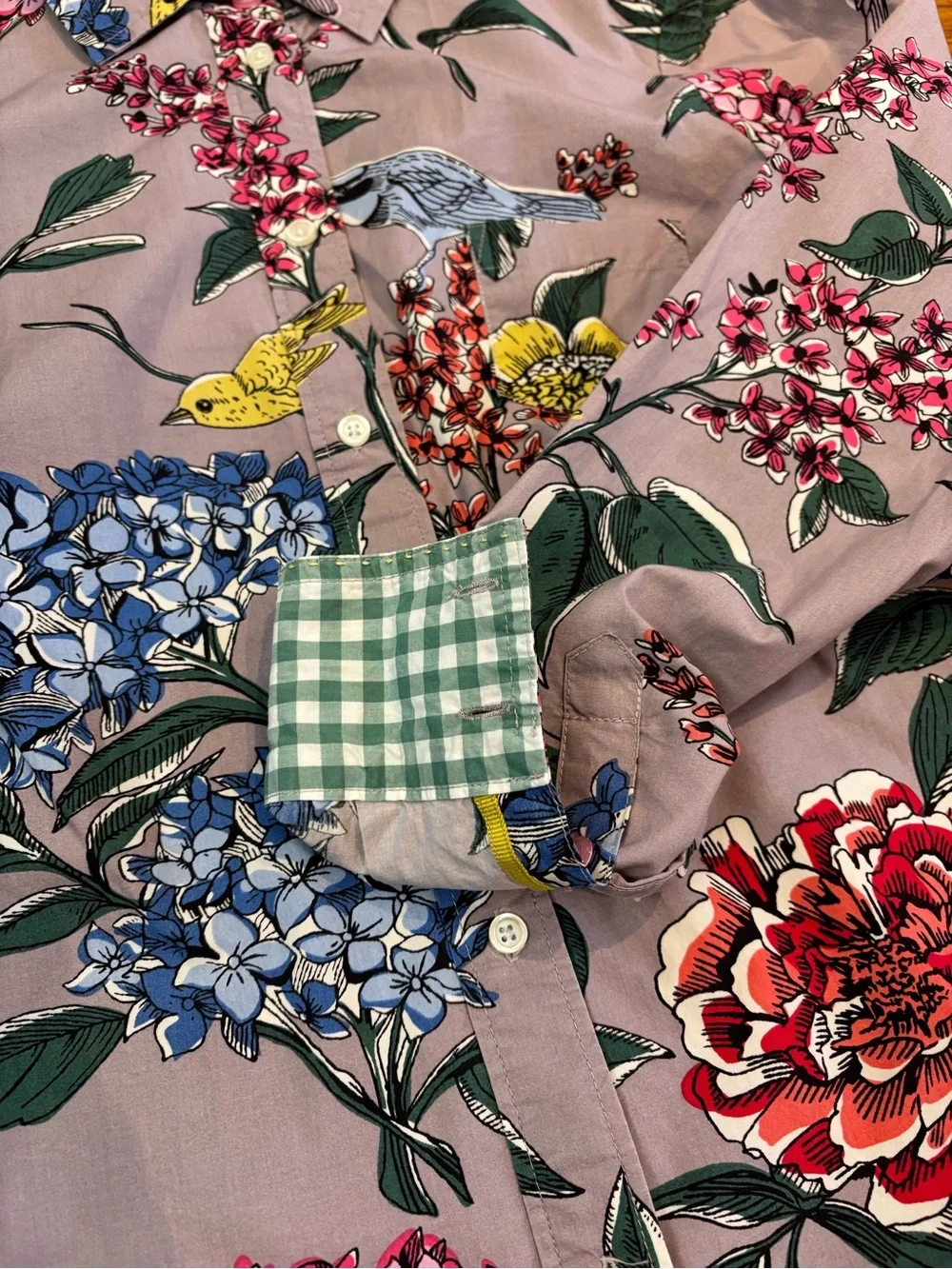 Boden Cotton Floral Print Blouse - Picture 6 of 13